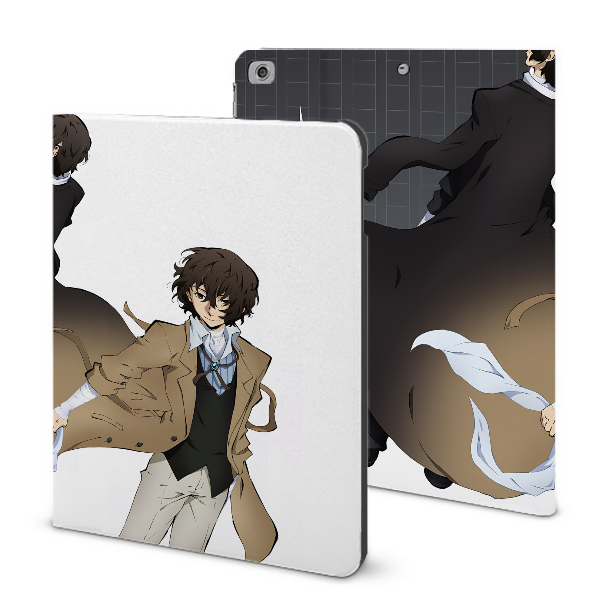 （画像用） 文豪ストレイドッグス Bungo Stray Dogs IPad ケース ブック型 PUレザー TPU 耐衝撃 軽量 薄型 ペン収納なし 全面保護 IPad 各モデル対応